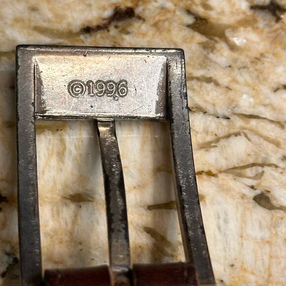 Vintage Brighton Women’s Large Brown Leather Belt with Silver Tabs and Buckle main image 9